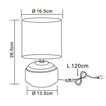 Globo - Stolna lampa1xE14/40W/230V siva/keramika