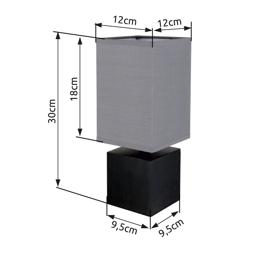 Globo 21628ALU - Stolna lampa VALENTINO 1xE27/7W/230V crna/antracit