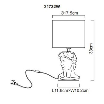 Globo - Stolna lampa 1xE14/40W/230V bijela