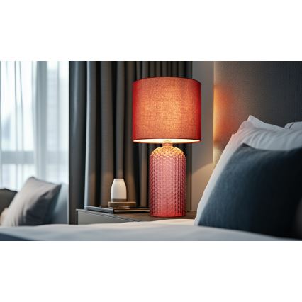 Globo - Crvena stolna lampa 1xE27/60W/230V