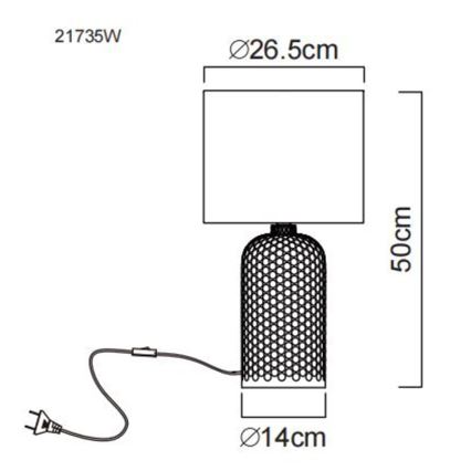 Globo - Stolna lampa 1xE27/60W/230V bijela