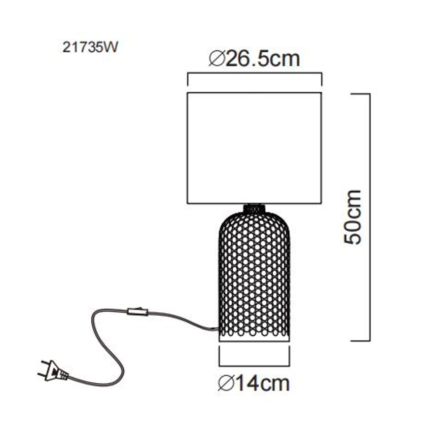 Globo - Stolna lampa 1xE27/60W/230V bijela