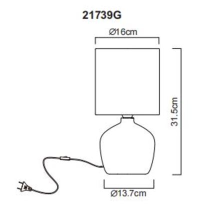 Globo - Stolna lampa 1xE14/40W/230V siva