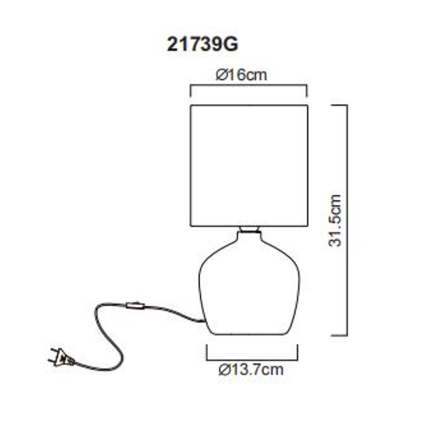 Globo - Stolna lampa 1xE14/40W/230V siva