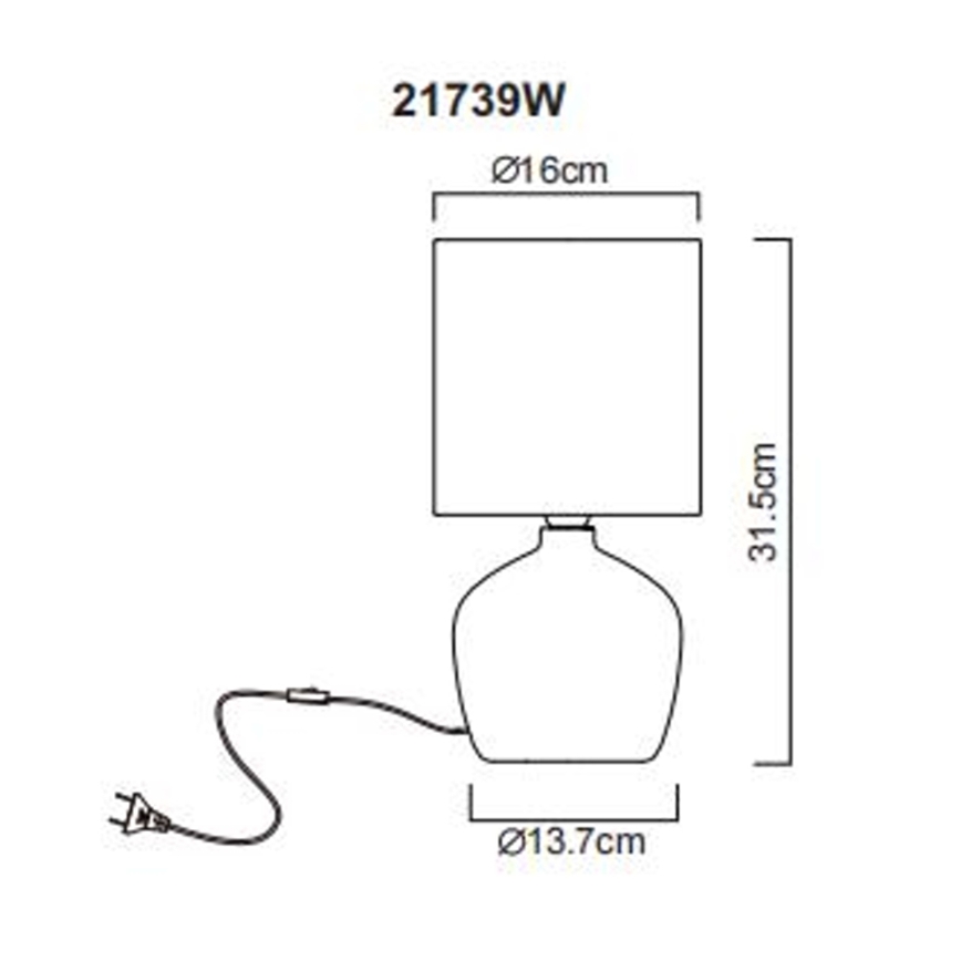 Globo - Stolna lampa 1xE14/40W/230V bijela