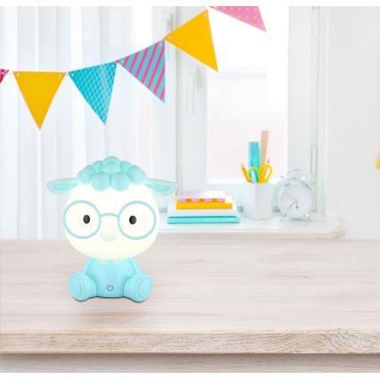 Globo - LED Prigušiva punjiva dječja noćna lampica LED/1W/5V 500 mAh plava