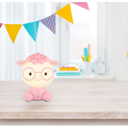 Globo - LED Prigušiva punjiva dječja noćna lampica LED/1W/5V 500 mAh ružičasta