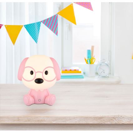 Globo - LED punjiva dječja noćna lampa s mogućnošću prigušivanja svjetla LED/1W/5V 500 mAh ružičasta