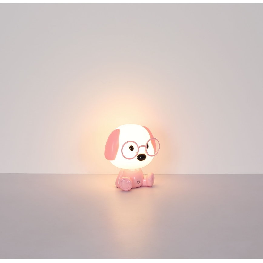 Globo - LED punjiva dječja noćna lampa s mogućnošću prigušivanja svjetla LED/1W/5V 500 mAh ružičasta