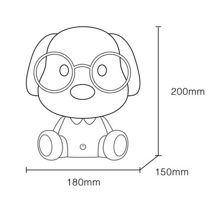 Globo - LED punjiva dječja noćna lampa s mogućnošću prigušivanja svjetla LED/1W/5V 500 mAh ružičasta