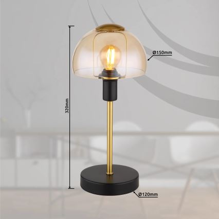 Globo - Stolna dodirna lampa 1xE14/25W/230V crna/zlatna