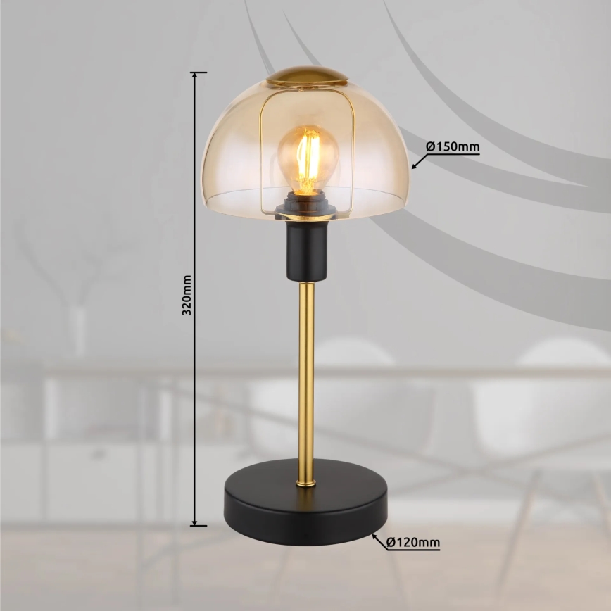 Globo - Stolna dodirna lampa 1xE14/25W/230V crna/zlatna