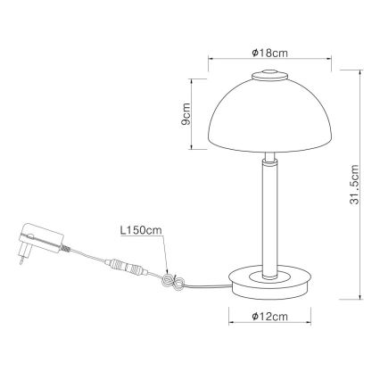 Globo - LED stolna lampa s prigušivanjem i dodirnim upravljanjem LED/7W/230V 3000K mesing