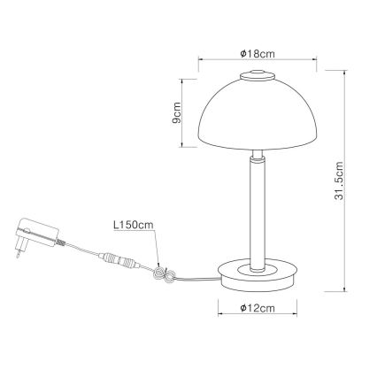 Globo - LED Stolna lampa s dodirnim upravljanjem i prigušivanjem LED/7W/230V 3000K matni krom