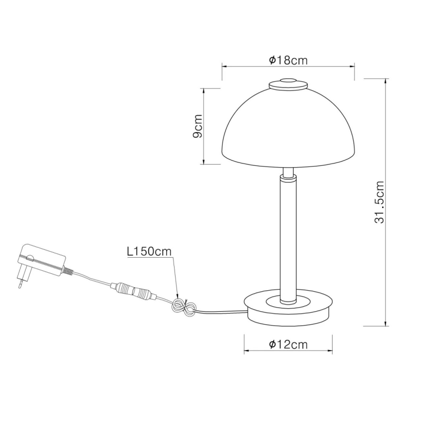 Globo - LED Stolna lampa s dodirnim upravljanjem i prigušivanjem LED/7W/230V 3000K matni krom