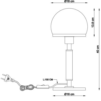 Globo - Stolna lampa 1xE27/40W/230V zlatna
