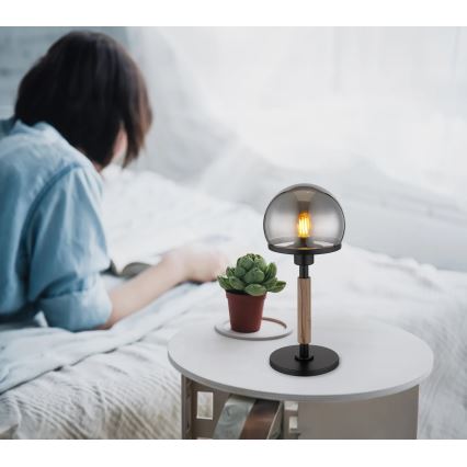 Globo - Stolna lampa 1xE27/40W/230V crna/smeđa