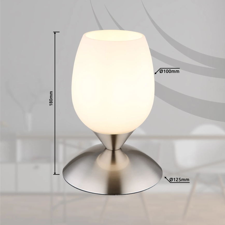 Globo - Stolna dodirna lampa 1xE14/25W/230V mat krom