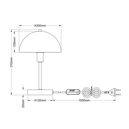 Globo - Stolna lampa 1xE14/40W/230V bijela