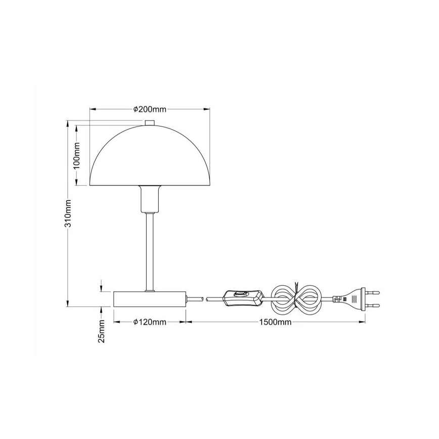 Globo - Stolna lampa 1xE14/40W/230V bijela