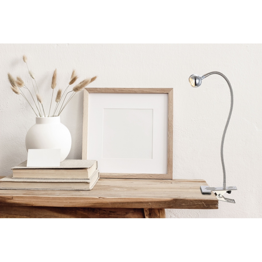 Globo - fleksibilna LED lampica s kopčom LED/3W/230V matni krom