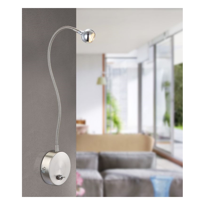 Globo - LED fleksibilna lampa LED/3W/230V sjajni krom