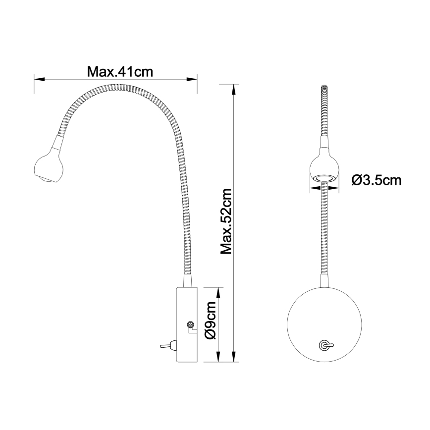 Globo - LED fleksibilna lampa LED/3W/230V sjajni krom