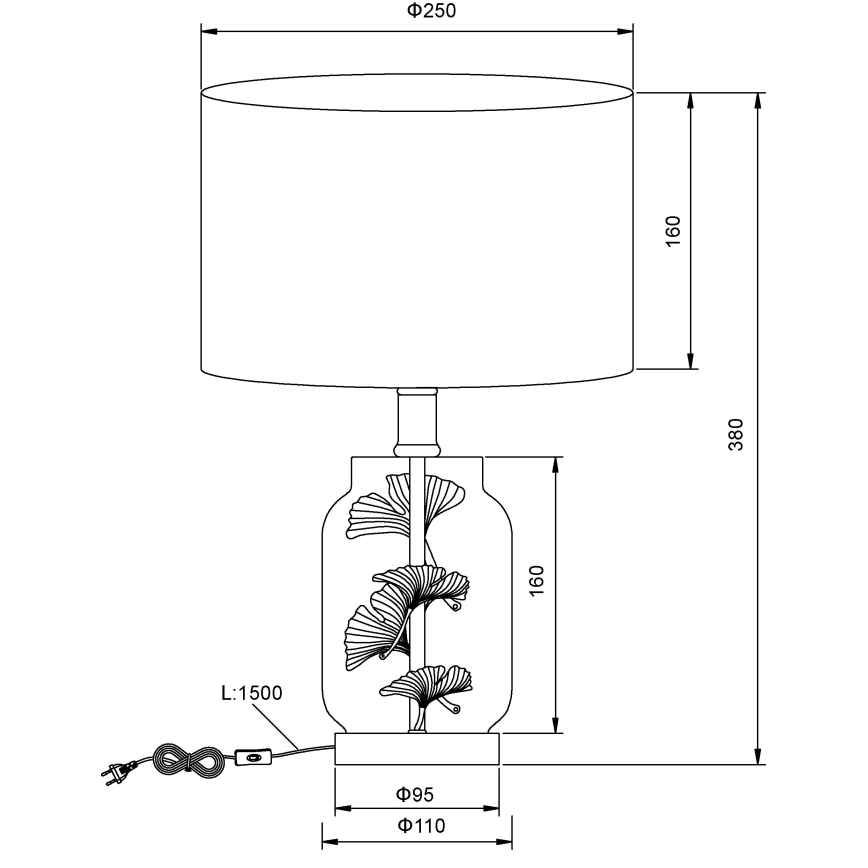 Globo - Stolna lampa 1xE27/40W/230V bijela