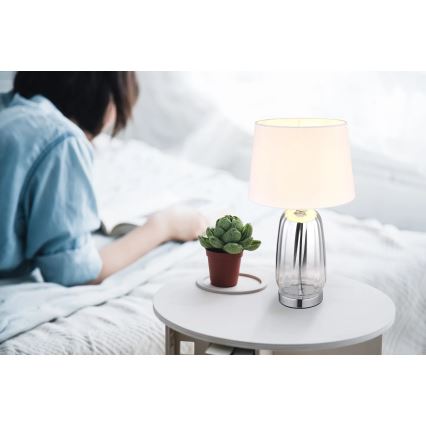 Globo - Stolna lampa 1xE27/40W/230V bijela/srebrna