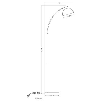 Globo - Stajaća lampa 1xE27/40W/230V