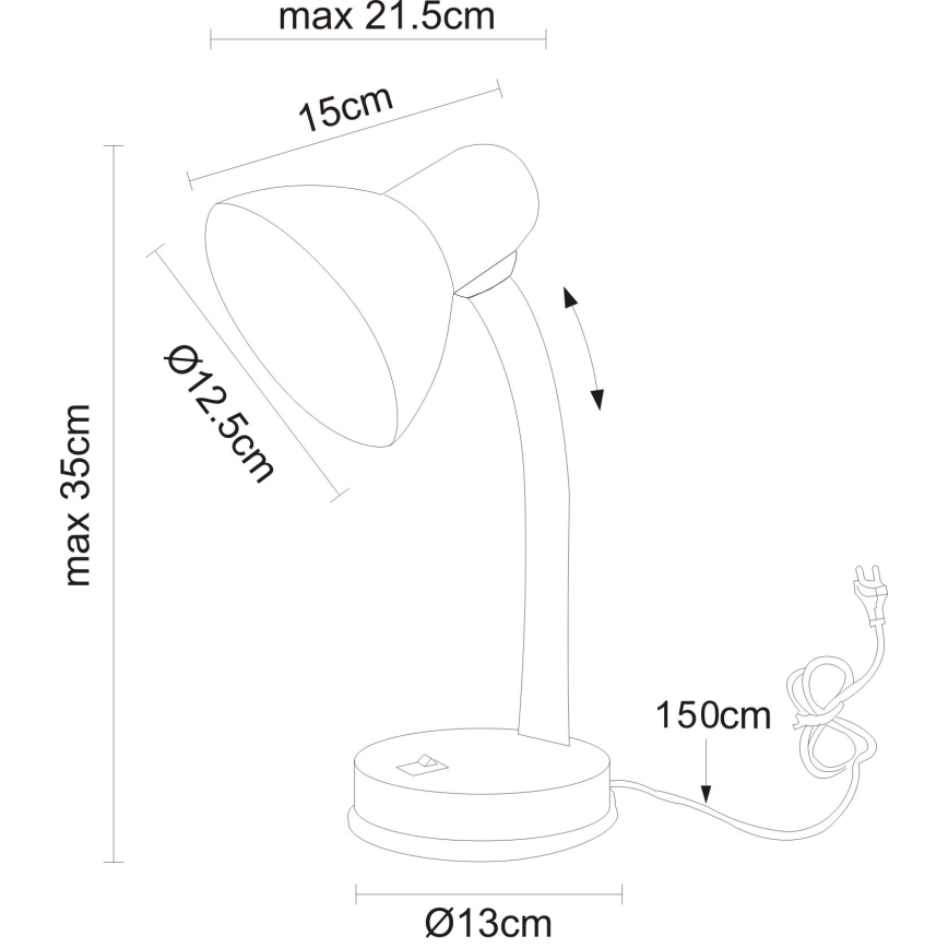 Globo - Stolna lampa 1xE27/40W/230V crna