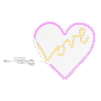 Globo - LED Neonska zidna dekoracija LED/3W/USB srce