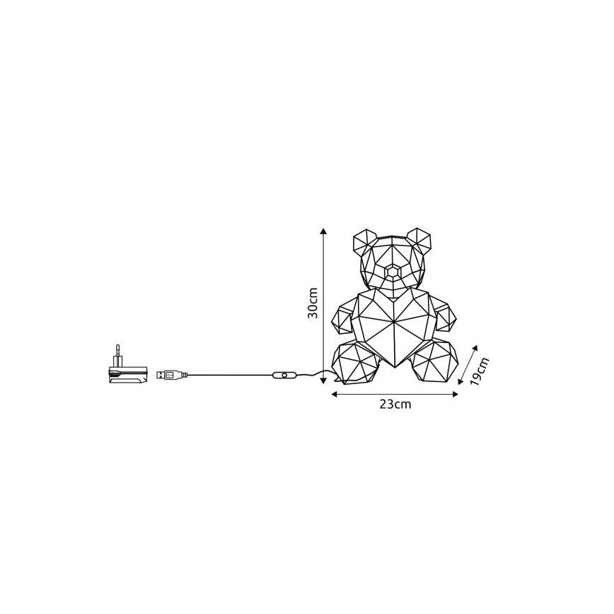 Globo - LED Dekoracija za stol LED/6W/5V USB medvjed