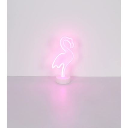 Globo - LED Neonska stolna dekoracija LED/2W/3xAA flamingo