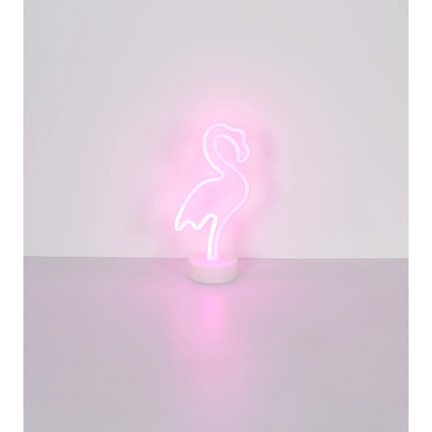 Globo - LED Neonska stolna dekoracija LED/2W/3xAA flamingo