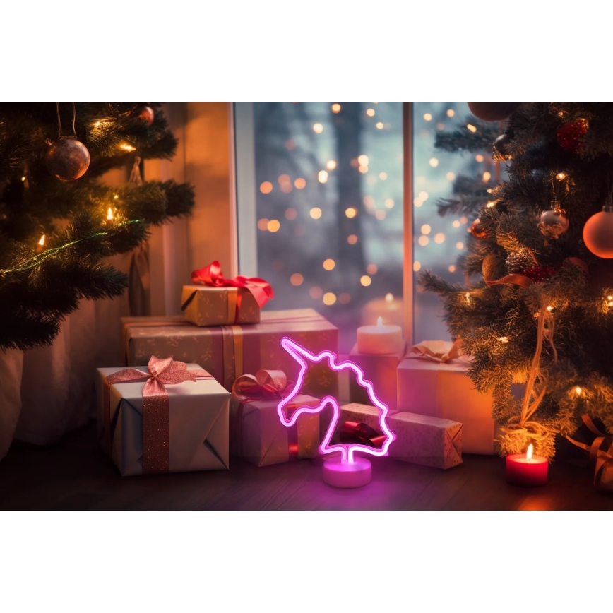 Globo - LED Neonska stolna dekoracija LED/2W/3xAA jednorog