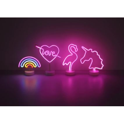 Globo - LED Neonska stolna dekoracija LED/2W/3xAA jednorog