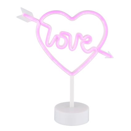 Globo - LED Neonska stolna dekoracija LED/2W/3xAA srce