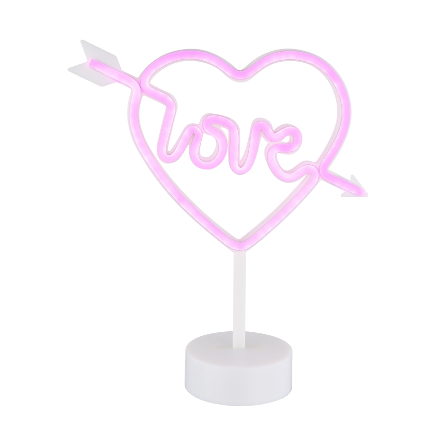 Globo - LED Neonska stolna dekoracija LED/2W/3xAA srce