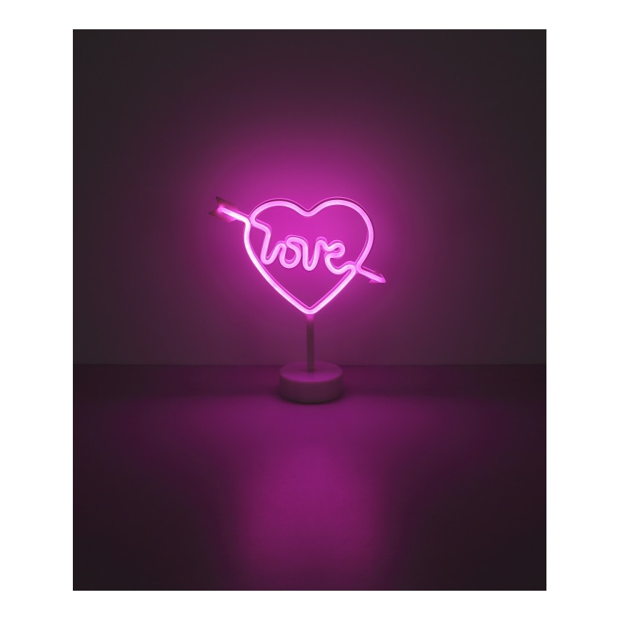 Globo - LED Neonska stolna dekoracija LED/2W/3xAA srce