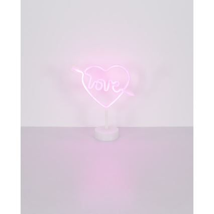 Globo - LED Neonska stolna dekoracija LED/2W/3xAA srce