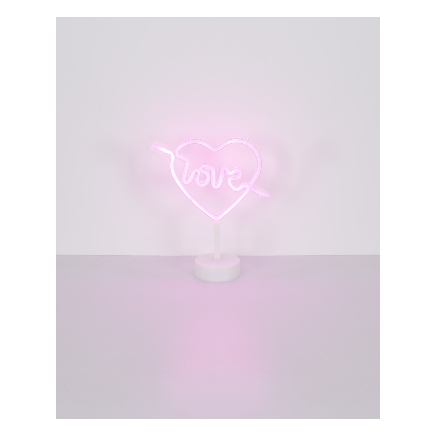 Globo - LED Neonska stolna dekoracija LED/2W/3xAA srce