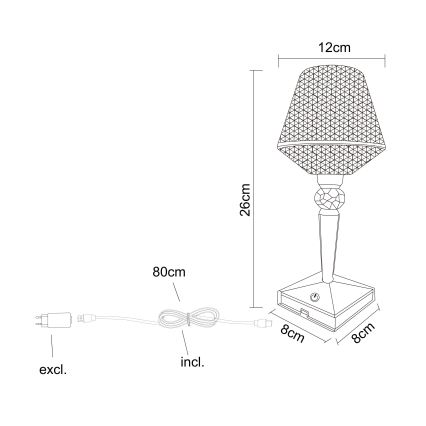 Globo - LED Prigušiva stolna lampa na dodir LED/1W/5V 2700/4000/6500K 800 mAh