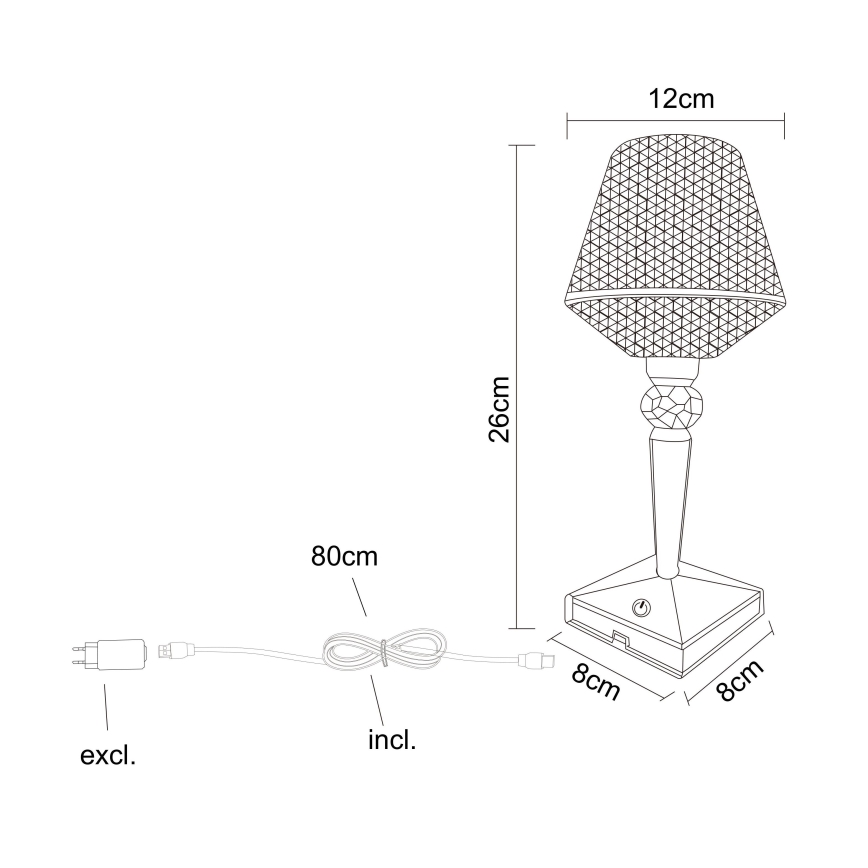 Globo - LED Prigušiva stolna lampa na dodir LED/1W/5V 2700/4000/6500K 800 mAh