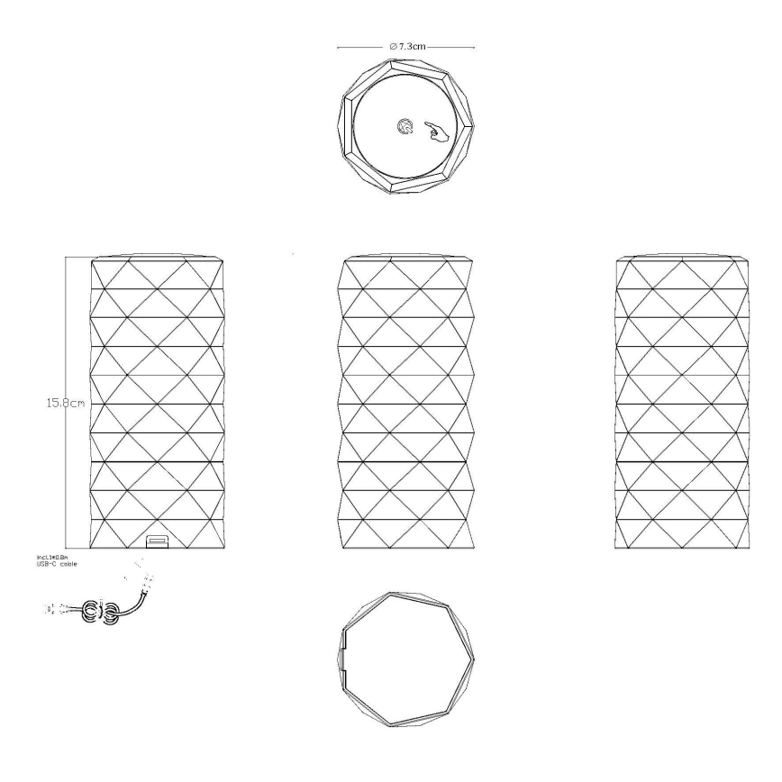 Globo - LED RGB punjiva stolna lampa na dodir LED/0,6W/3,7V 500mAh