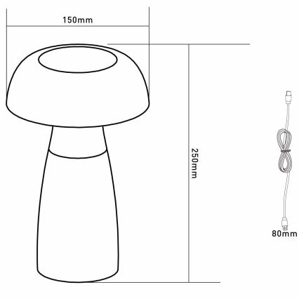 Globo - LED Prigušiva punjiva stolna lampa LED/1,5W/5V 800mAh 2700K/4000K/6500K