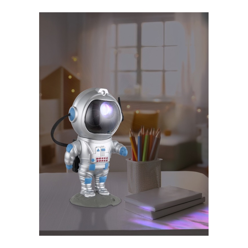 Globo - LED RGB Stolna lampa LED/4,5W/5V astronaut srebrna