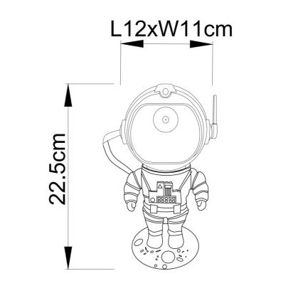 Globo - LED RGB Stolna lampa LED/4,5W/5V astronaut srebrna
