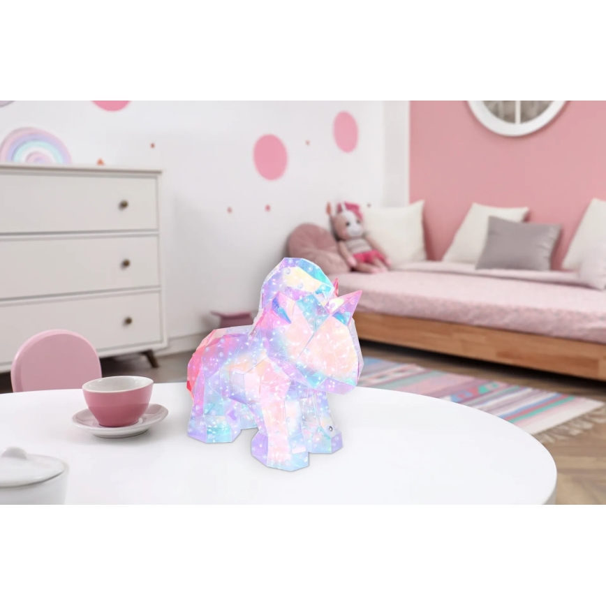 Globo - Punjiva LED stolna dekoracija s prigušivanjem LED/4W/5V 1800 mAh, jednorog