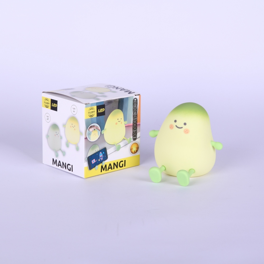 Globo - LED RGBW punjiva dječja noćna svjetiljka s mogućnošću prigušivanja LED/2W/5V 1200 mAh mango